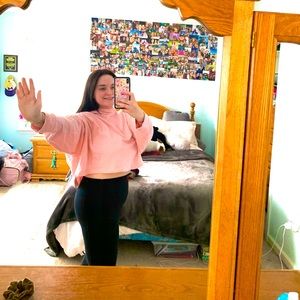 Light Pink Cropped Hoodie